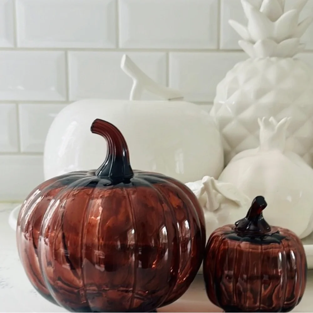 Target Bulleyes fluted, Glass 🎃 3/ Pumpkins 🎃 Decor